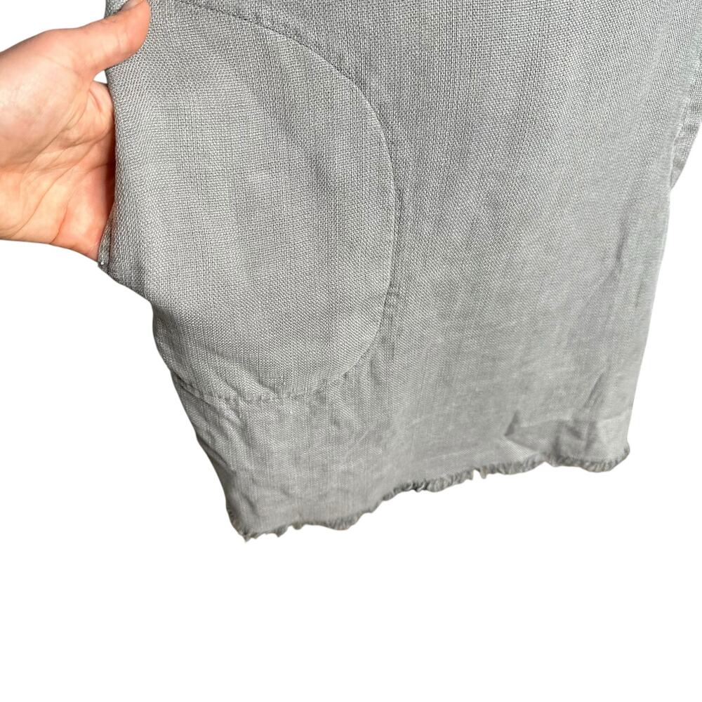 CLOTH & STONE Gray Blue Chambray Tencel Frayed Tunic Shirt Dress Mini Size Small - Picture 5 of 10